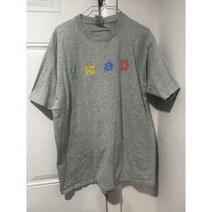 Vintage Microsoft Windows Powered Gray Shirt Men's XL PDA Handheld Promo Ad Logo